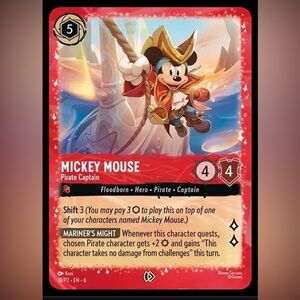 Disney Mickey Mouse Lorcana Pirate Captain Promo Trading Card